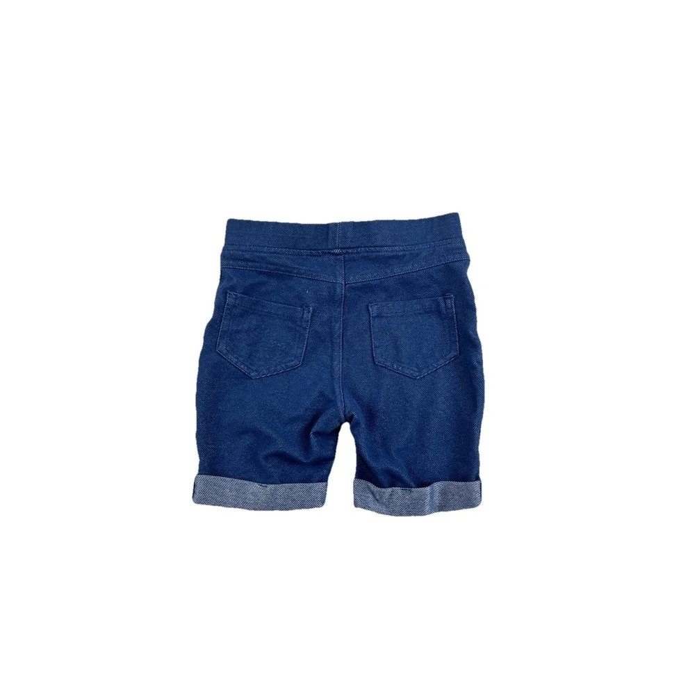 Garanimals Shorts Girls 4T Blue Med Wash D‎ Denim Look Stretch Cuffed Pull On